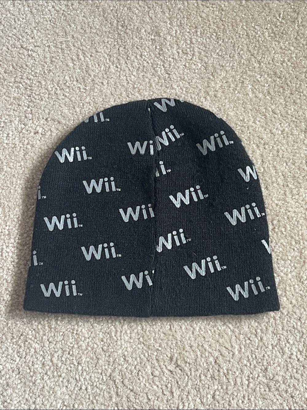Nintendo Black Beanie with grey Wii Logos